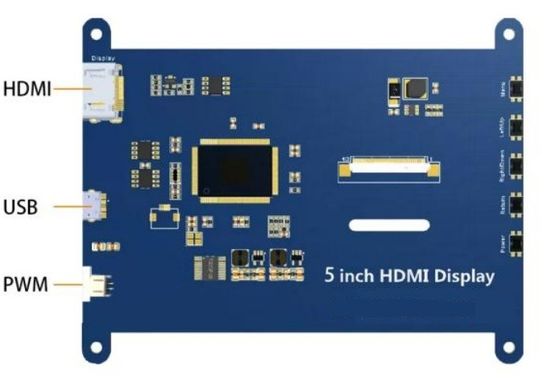 HDMI 인터페이스 5인치 Tft LCD 디스플레이 용량 저항 터치 라즈베리 파이 OS 우분투 윈도우